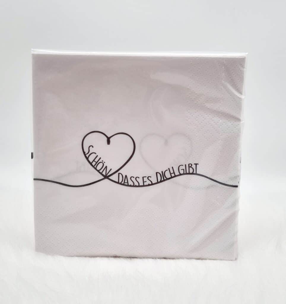 Gilde Weihnachtsservietten „Schön, Dass Es Dich Gibt“ – 20 Stück, 3-lagig, 16,5 X 16,5 Cm, Blau Mit Weihnachtsmotiv