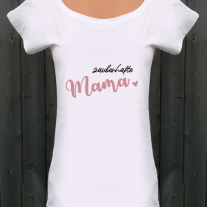 weißes T-Shirt zauberhafte Mama roségold